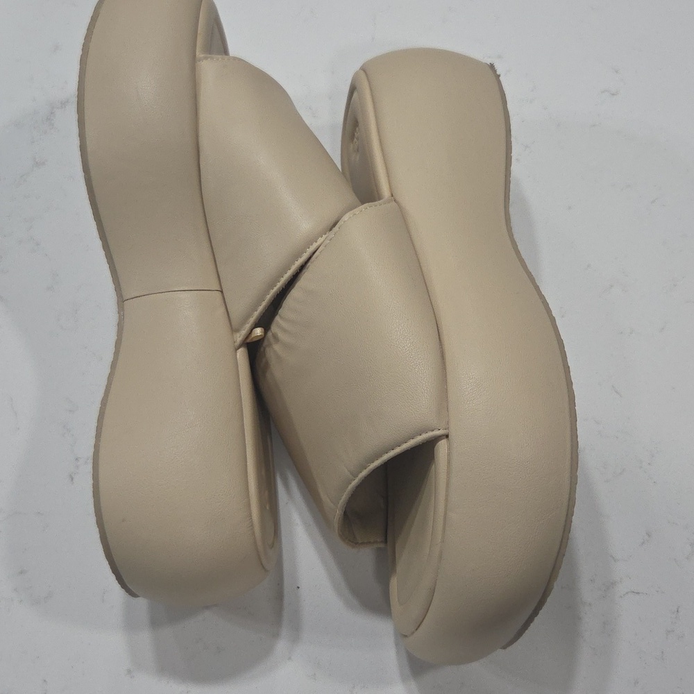 Zara Cream Platform Sandals Sz41 Will Fit Sz 10 Gentle Used - Picture 8 of 8